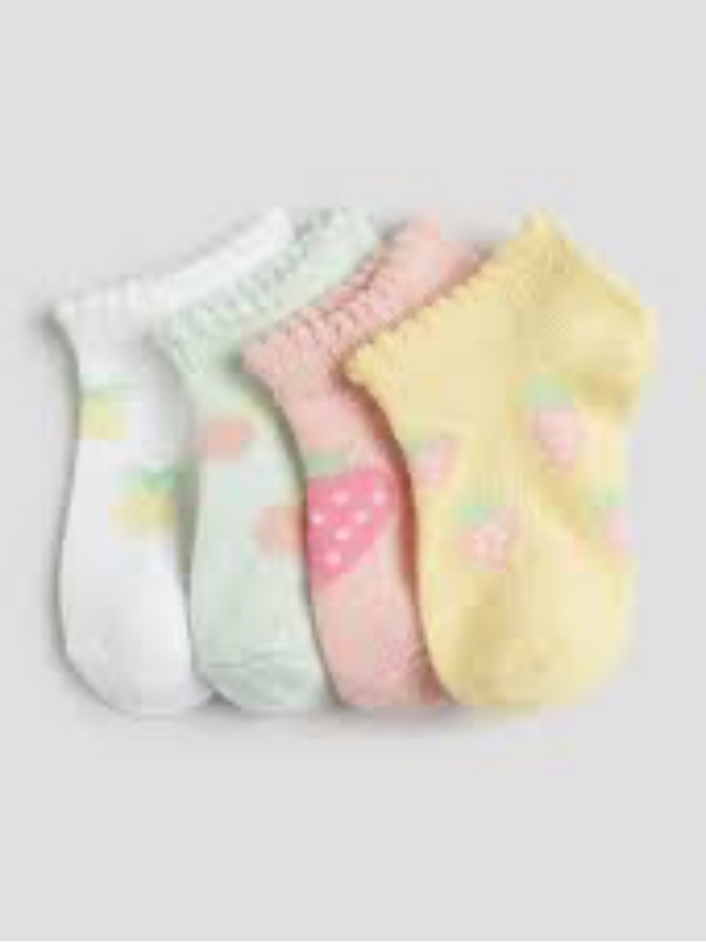 H&M 4 Pack Baby Fruit Ankle Socks Strawberries Pineapple